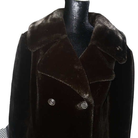 Borgazia Black Full Length Faux Fur Coat Vintage 60s - Picture 3 of 7